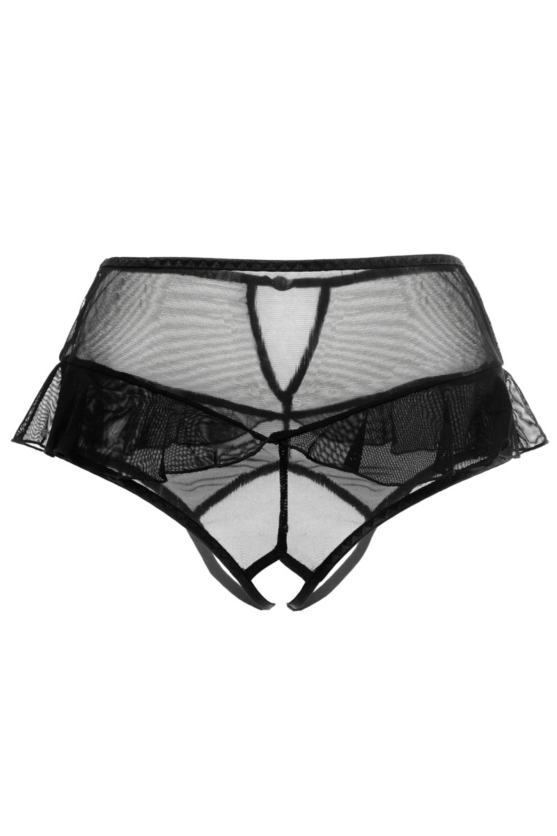 картинка Эротические трусики с высокой посадкой Erolanta Lana, черный (50-52) от магазина ErosMania