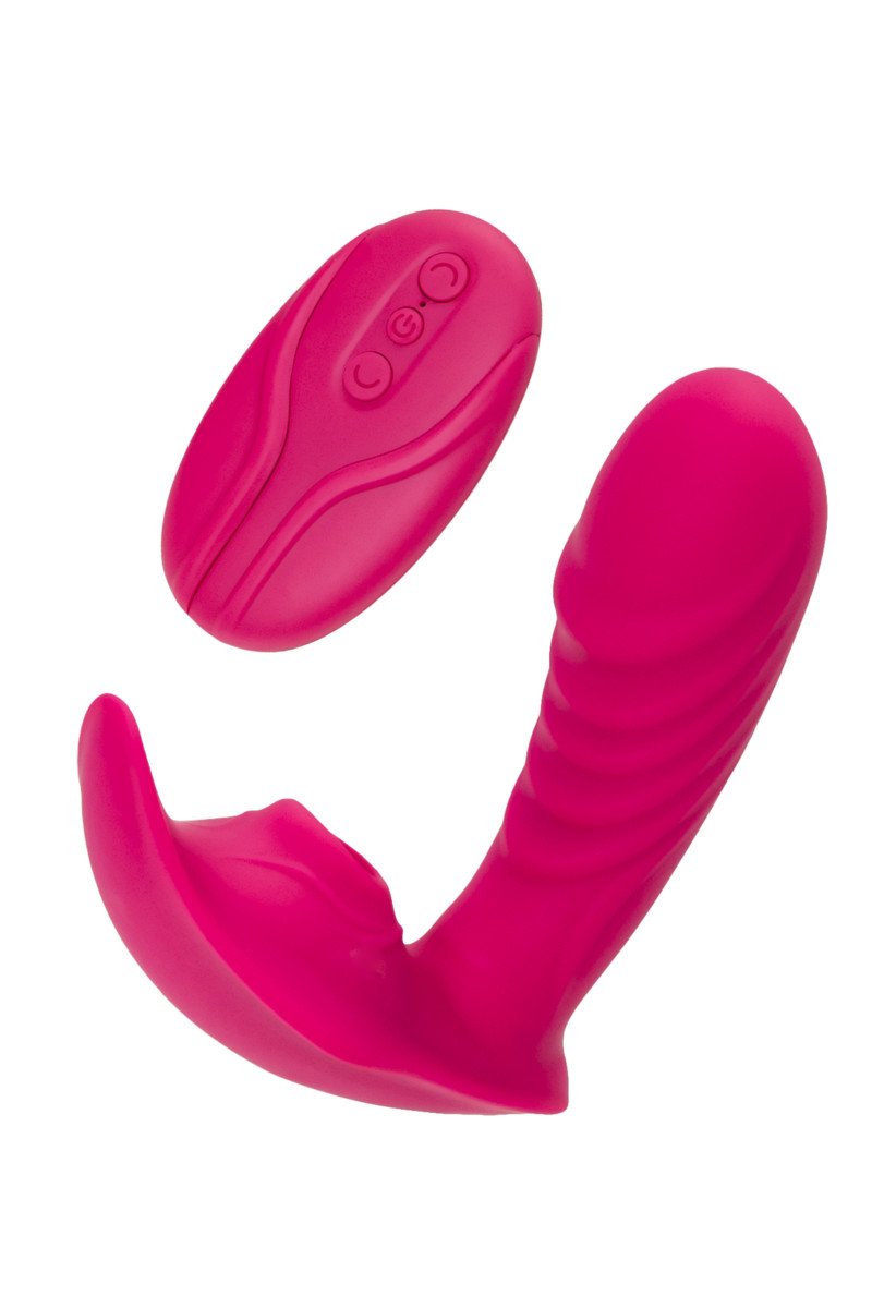 картинка Стимулятор точки G с вакуум-волновой стимуляцией JOS Shani, силикон, розовый, 12 см от магазина ErosMania