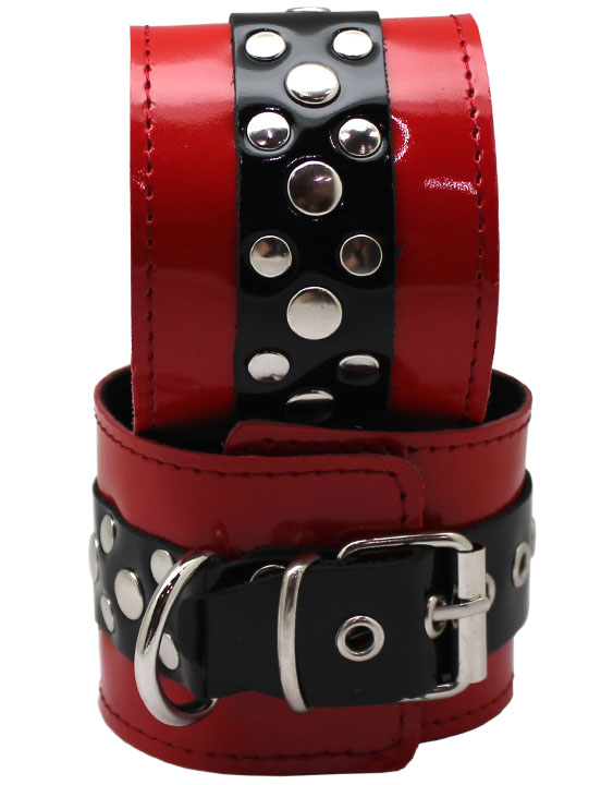 картинка Наручники на мягкой подкладке, лакированные, красные, размер универсальный от магазина ErosMania