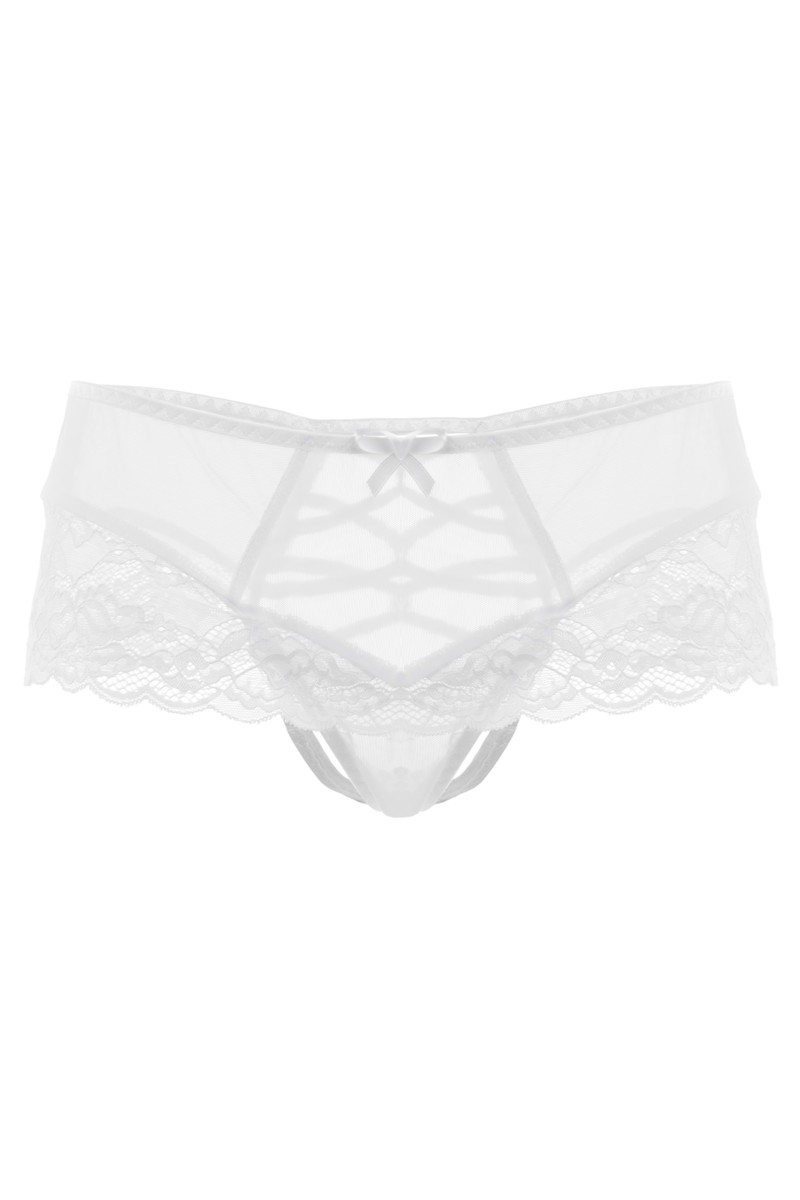 картинка Эротические трусики с имитацией шнуровки Erolanta Cheryl, белый (42-44) от магазина ErosMania