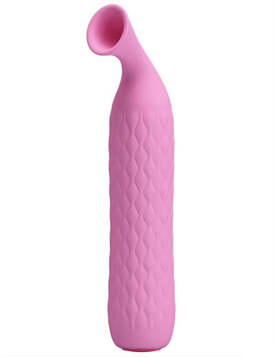 картинка Стимулятор клитора Quentin, вакуумный, розовый, 146 мм от магазина ErosMania