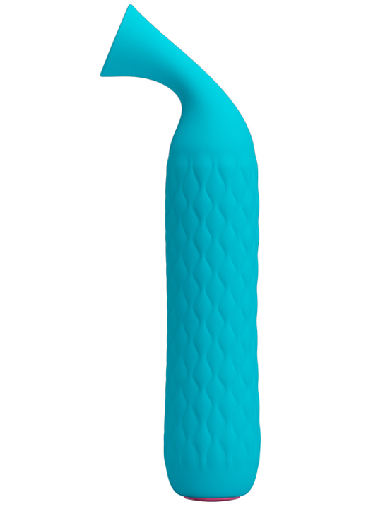 картинка Стимулятор клитора Quentin, вакуумный, голубой, 146 мм от магазина ErosMania