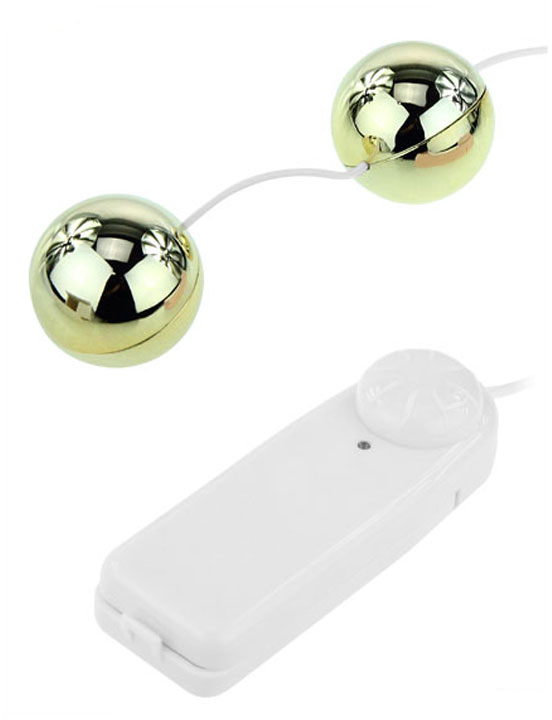 картинка Виброшарики с пультом, мультискоростные, золотые от магазина ErosMania