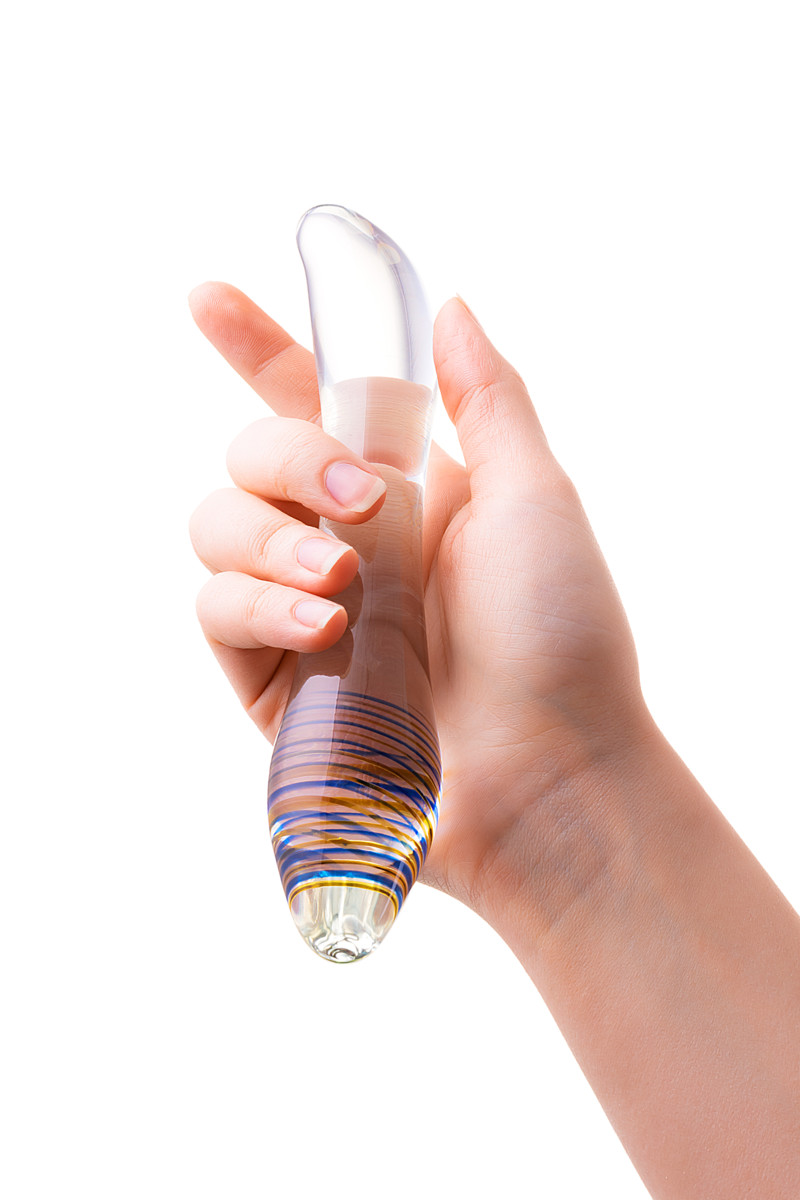 картинка Двусторонний фаллоимитатор Sexus Glass, стекло, прозрачный, 22 см от магазина ErosMania