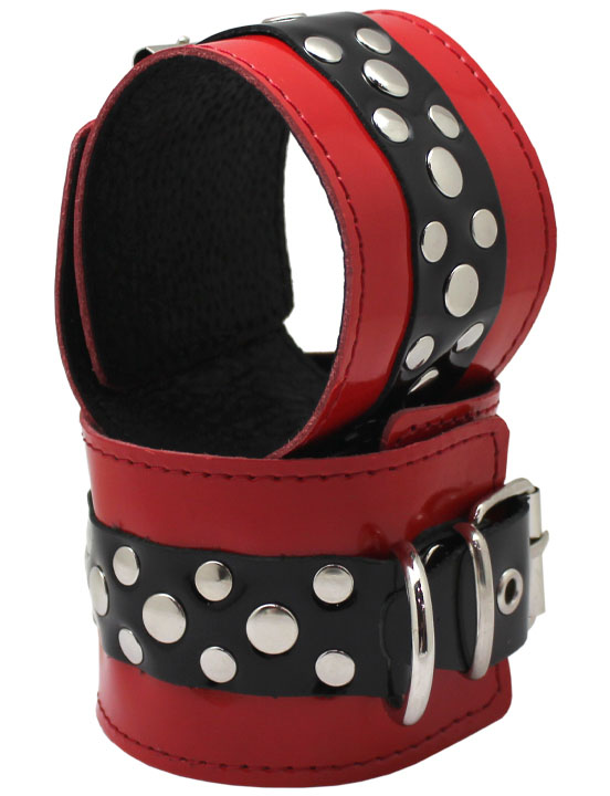 картинка Наручники на мягкой подкладке, лакированные, красные, размер универсальный от магазина ErosMania