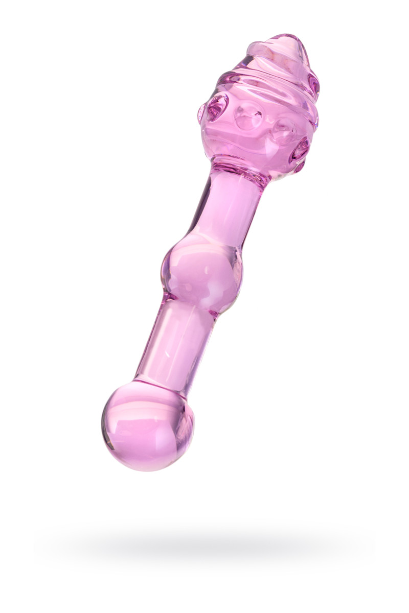 картинка Двусторонний фаллоимитатор Sexus Glass, стекло, розовый, 17 см от магазина ErosMania