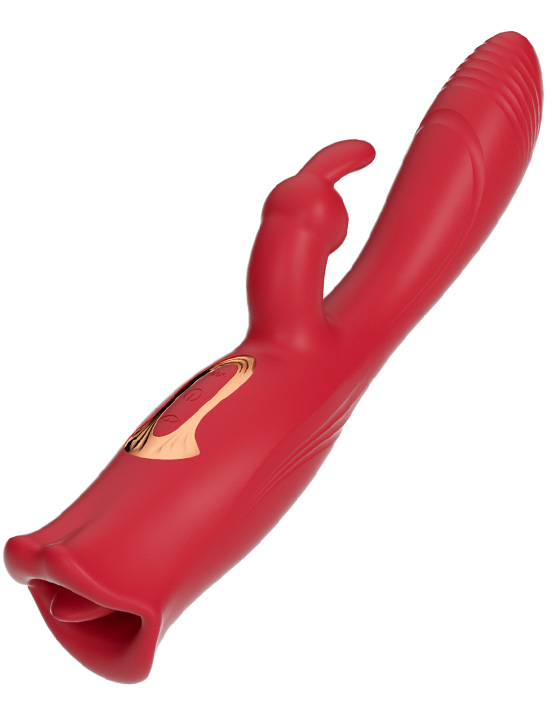 картинка Вибратор-кролик Slime c стимуляцией клитора, красный от магазина ErosMania