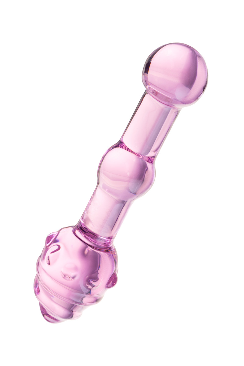 картинка Двусторонний фаллоимитатор Sexus Glass, стекло, розовый, 17 см от магазина ErosMania