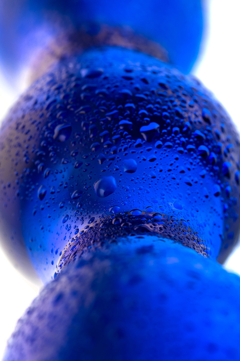 картинка Двусторонний фаллоимитатор Sexus Glass, стекло, синий, 20,5 см от магазина ErosMania