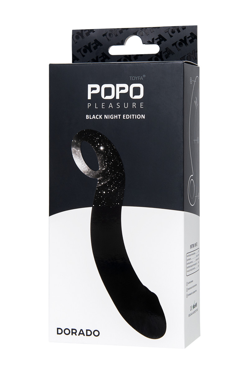 картинка Анальный стимулятор TOYFA POPO Pleasure Dorado, водонепроницаемый, силикон, черный, 18 см, Ø 3,5 см от магазина ErosMania