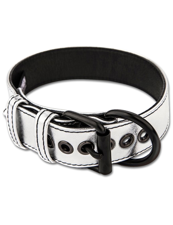 картинка Ошейник с цепью Metallic Pup Collar, серебристый от магазина ErosMania