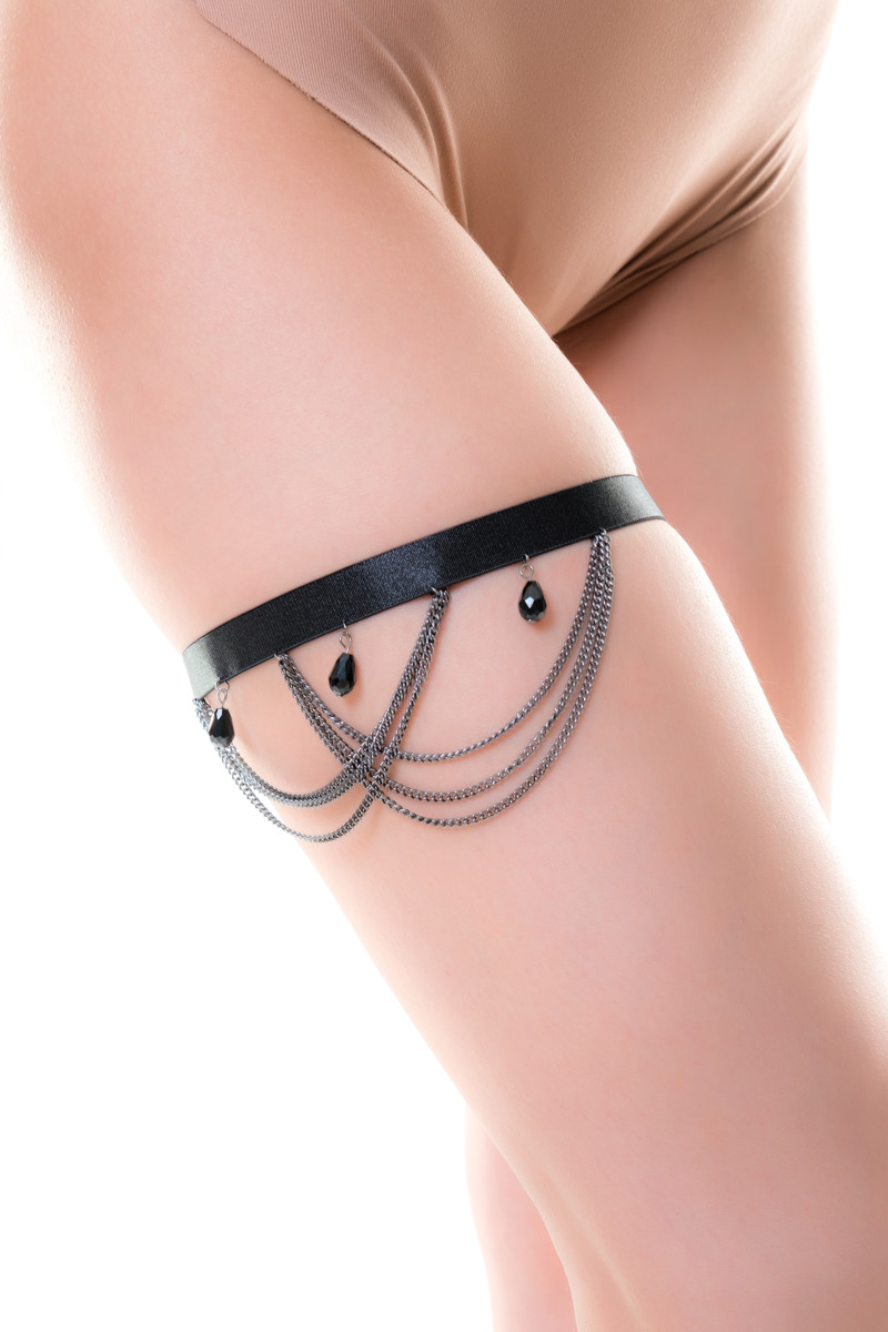 картинка Украшение на ногу H.E.L. Kris, текстиль, черный, OS от магазина ErosMania