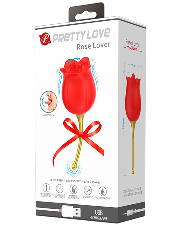 картинка Клиторальный вибромассажёр Rose Lover, красный от магазина ErosMania