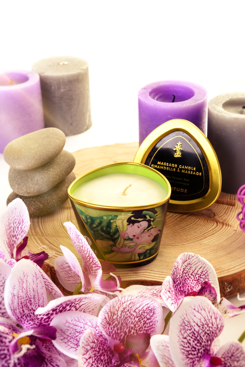 картинка Массажное аромамасло Shunga Zenitude, зелёный чай, 170 мл от магазина ErosMania