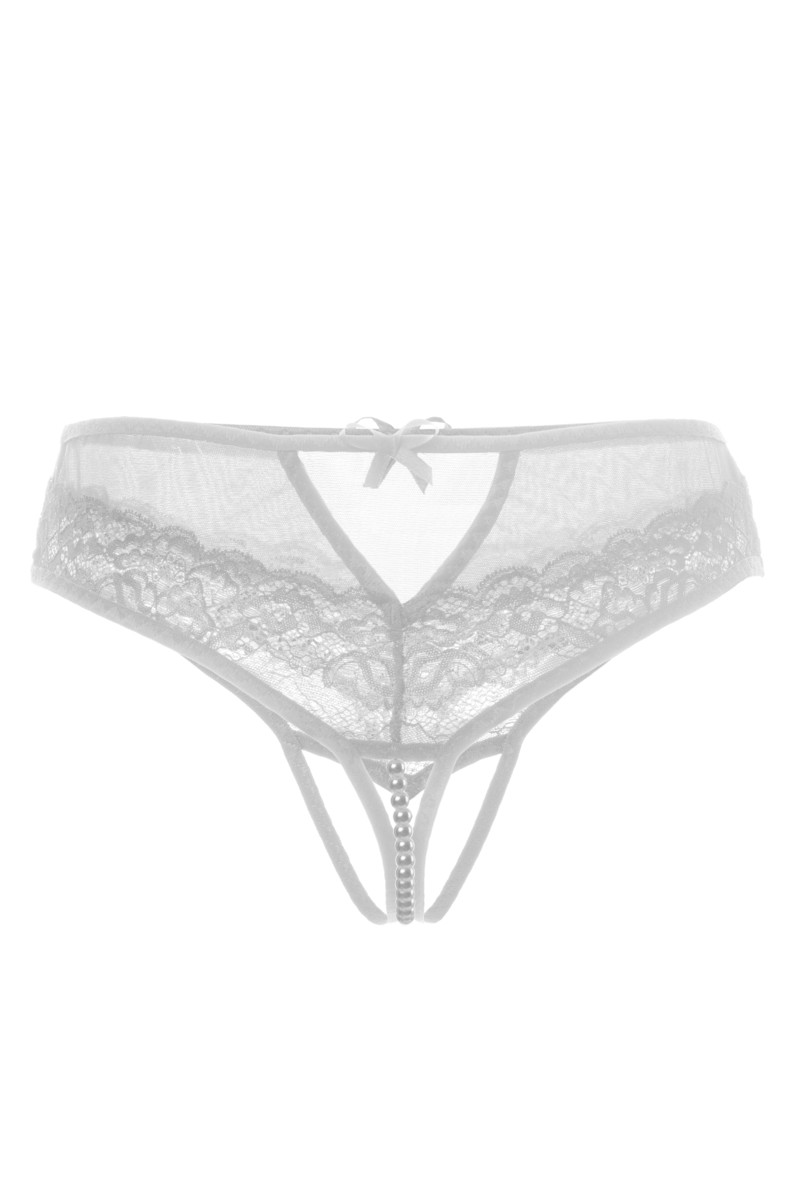 картинка Эротические трусики с жемчужной нитью Erolanta Joan, белый (50-52) от магазина ErosMania