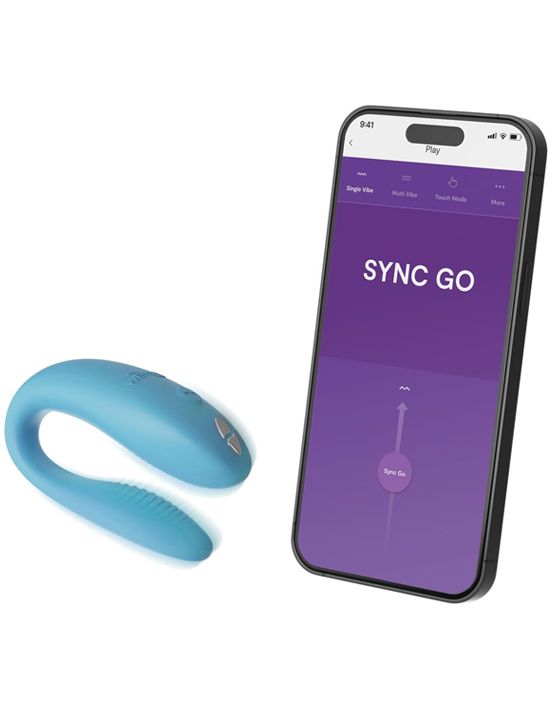 картинка Вибромассажёр для пар We-Vibe Sync Go, голубой от магазина ErosMania