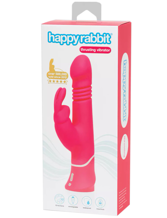 картинка Вибратор Happy Rabbit Thrusting Realistic, розовый от магазина ErosMania