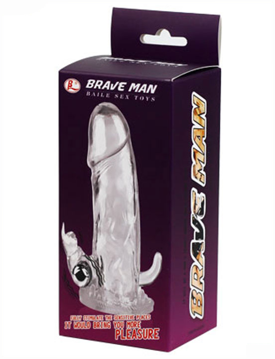 картинка Насадка с вибропулькой, гладкая, прозрачная, 40x130 мм от магазина ErosMania