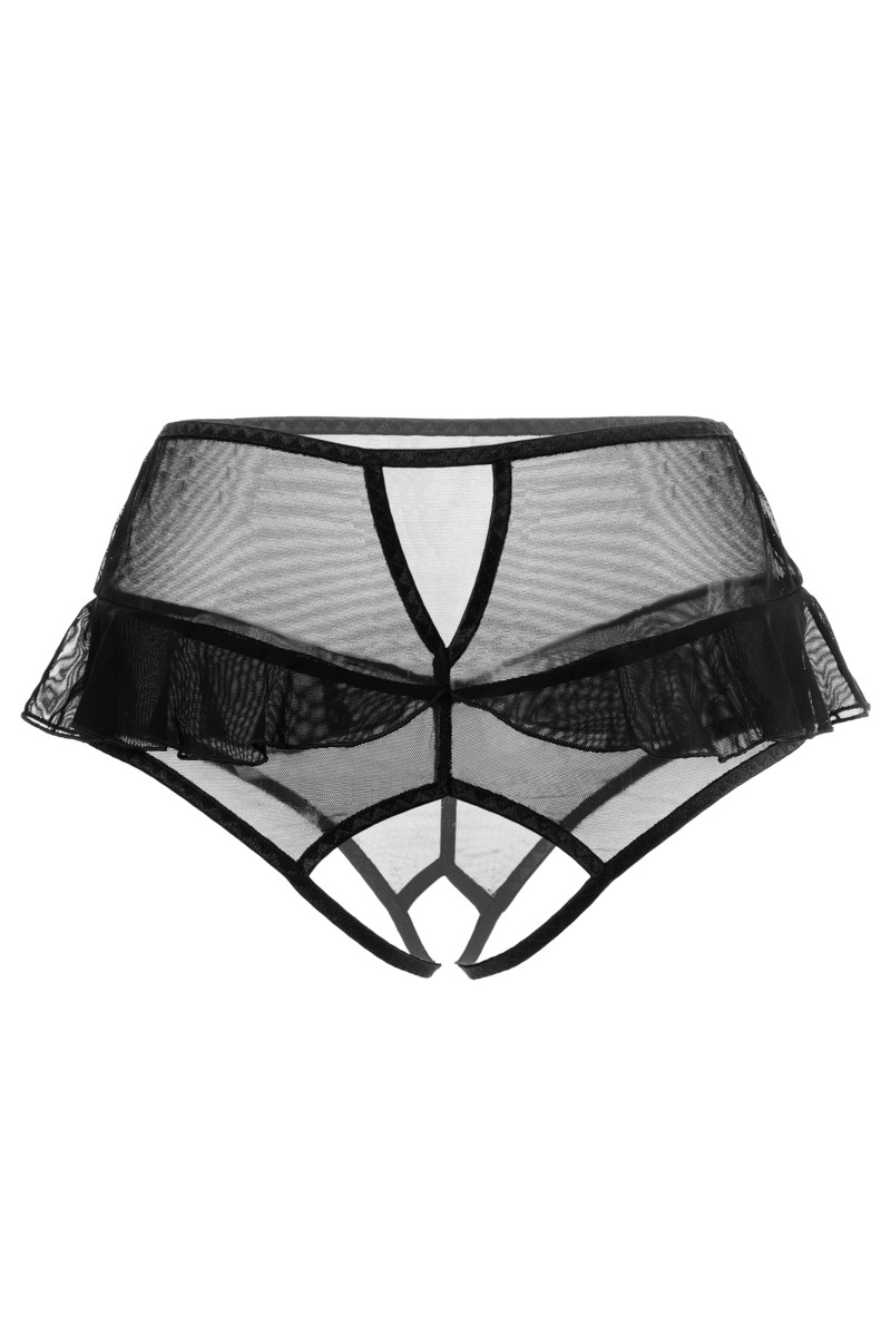 картинка Эротические трусики с высокой посадкой Erolanta Lana, черный (50-52) от магазина ErosMania