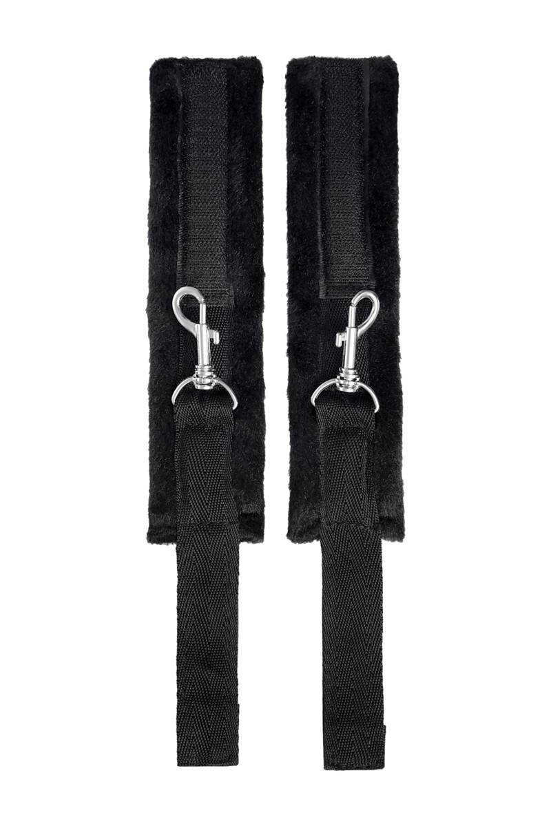 картинка Стропа фиксирующая Anonymo #0701 с подушкой, велюр, черная, 127 см от магазина ErosMania