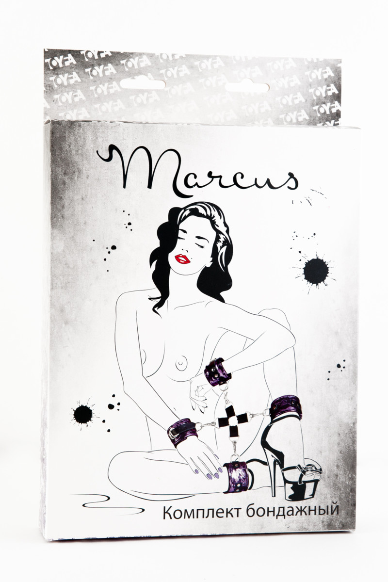 картинка Кружевной бондажный комплект TOYFA Marcus (сцепка, наручники и оковы), розовый от магазина ErosMania