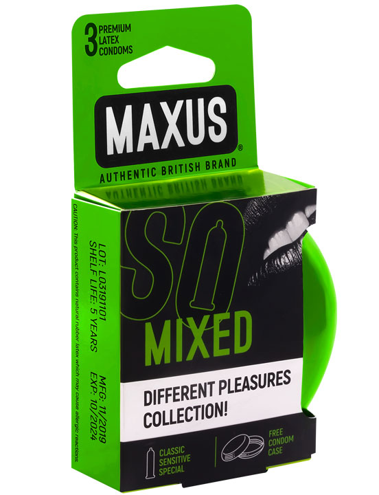 картинка Презервативы MAXUS Mixed, набор, 3 шт., ж/к от магазина ErosMania