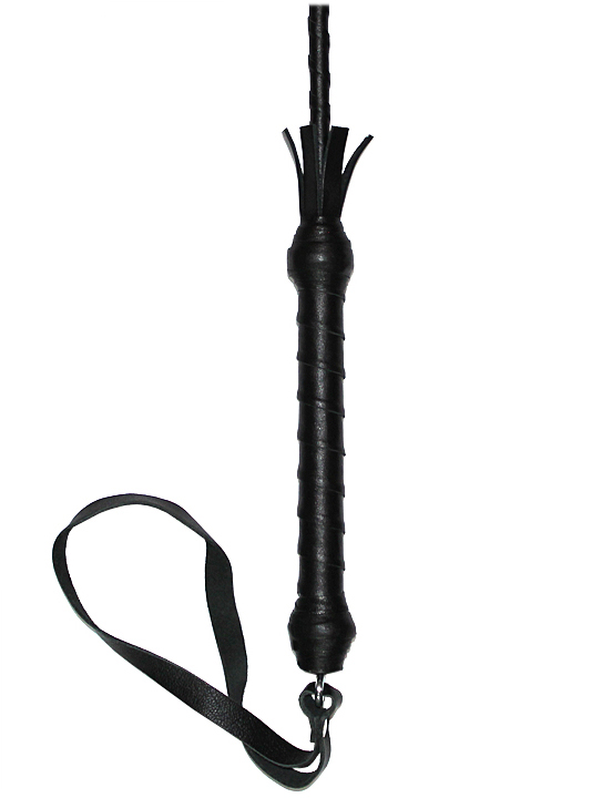 картинка Стек витой, наконечник «кисточка - 20 см», длинный, чёрный, 1000 мм от магазина ErosMania