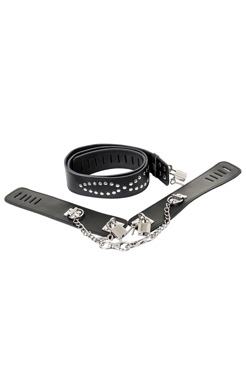 картинка Комплект бондажный TOYFA Theatre, кожа, черный от магазина ErosMania