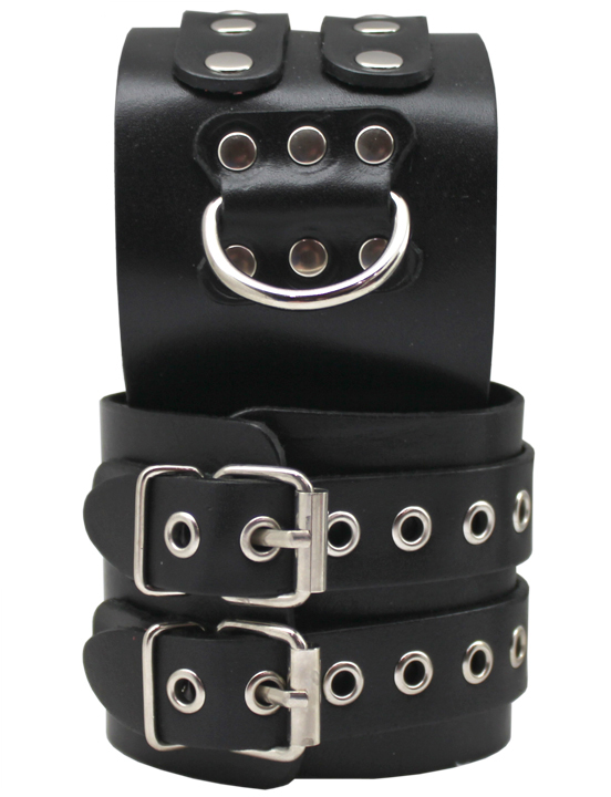 картинка Наручники широкие, без подкладки, чёрные, размер универсальный от магазина ErosMania