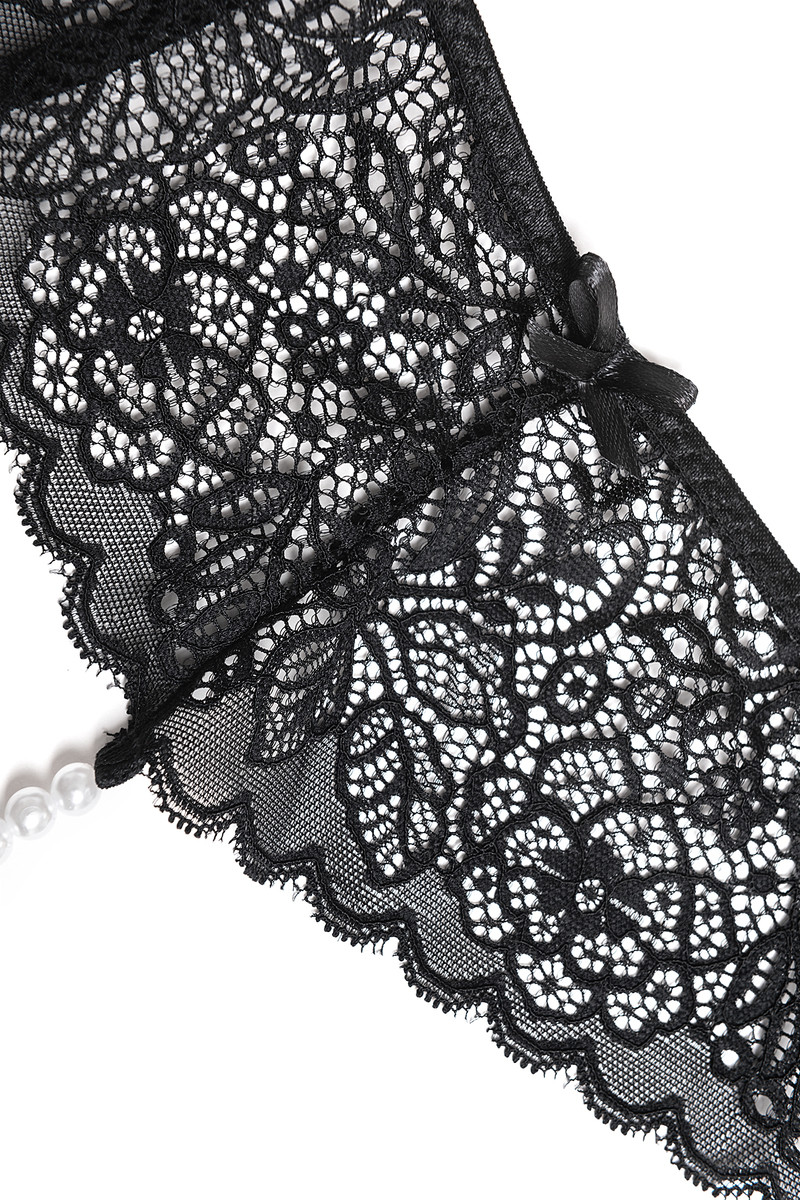 картинка Трусы Eromantica, Freya, с бусами, черные, 42-44 от магазина ErosMania