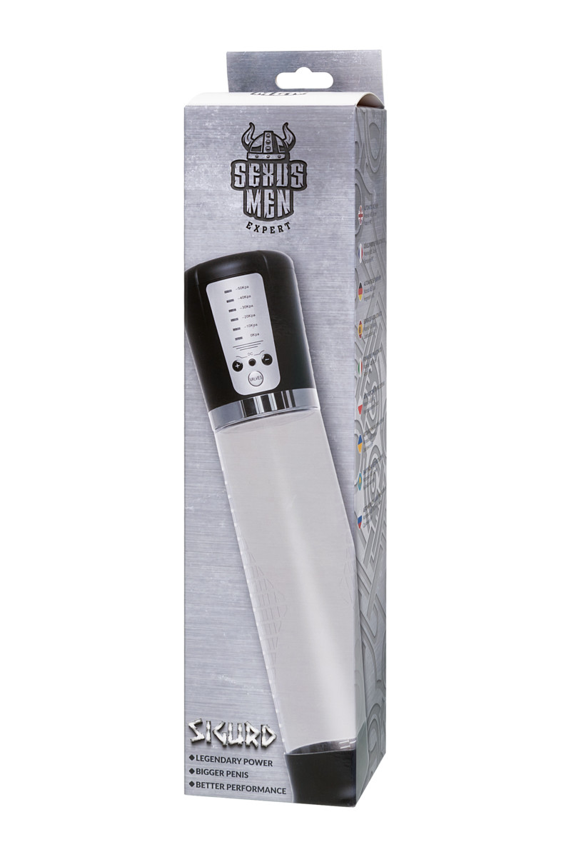 картинка Автоматическая помпа для пениса Sexus Men Expert Sigurd, ABS-пластик, черная, 29 см от магазина ErosMania