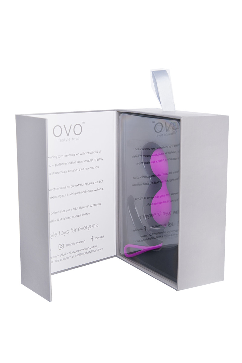 картинка Вагинальные шарики OVO силиконовые, фиолетовые от магазина ErosMania