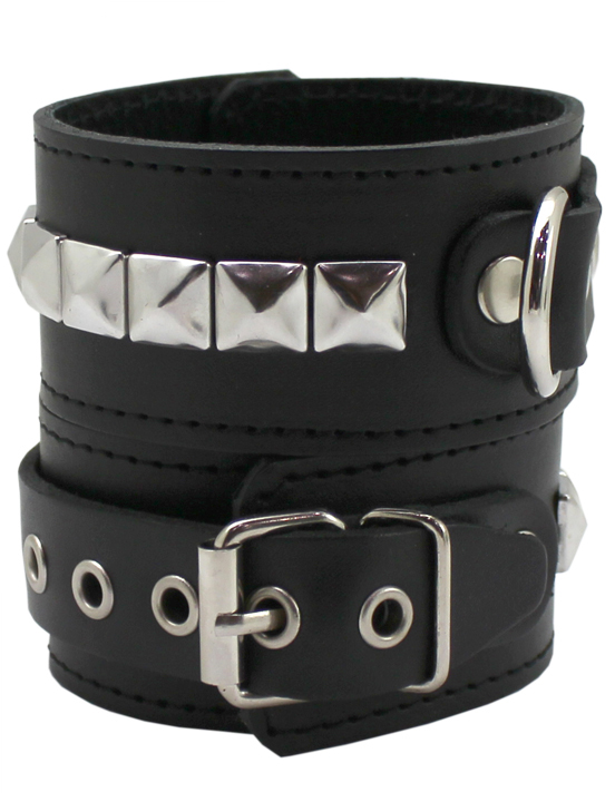 картинка Наручники узкие, с пуклей, чёрные, размер универсальный от магазина ErosMania