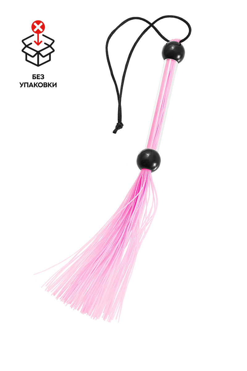 картинка Флоггер с резиновыми хвостами, нежно-розовый, 28 см (в пакете) от магазина ErosMania