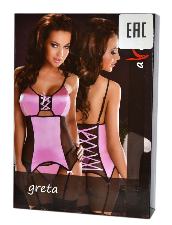 картинка Корсет с подвязками Greta, розовый, S/M от магазина ErosMania