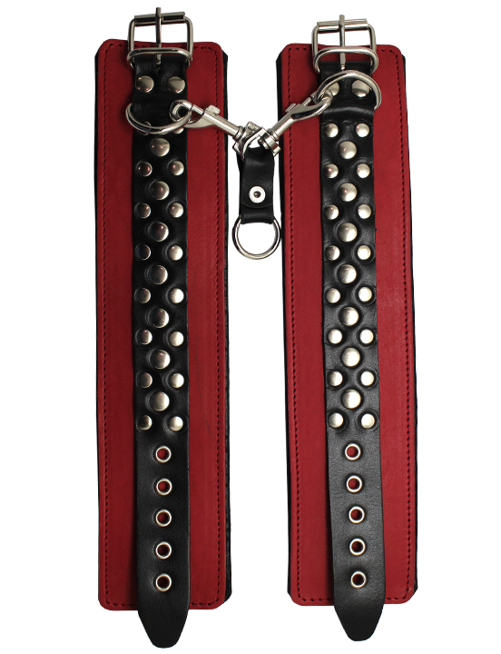 картинка Наручники узкие, на мягкой подкладке, чёрно-красный, размер универсальный от магазина ErosMania
