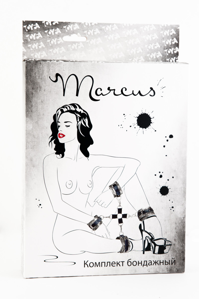 картинка Кружевной бондажный комплект TOYFA Marcus (сцепка, наручники и оковы), серебряная от магазина ErosMania