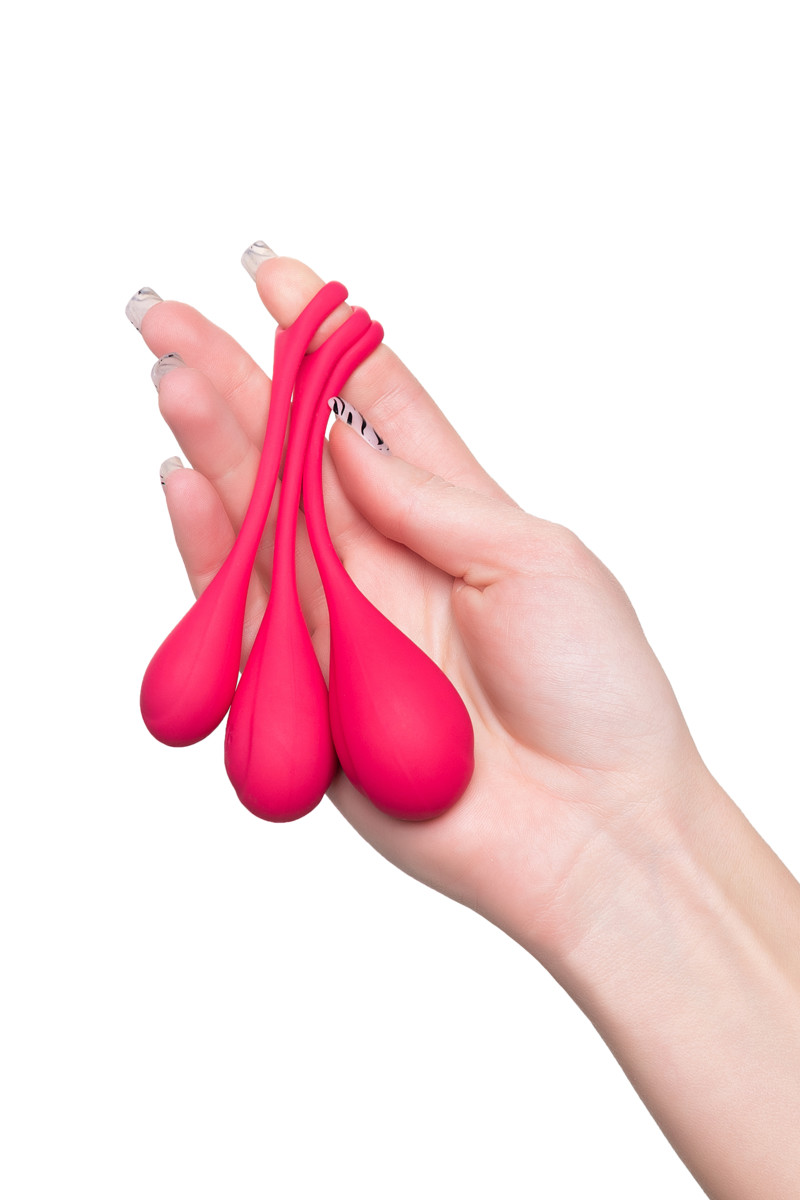 картинка Набор вагинальных шариков Satisfyer YONI, силикон, красный, Ø 2 см. от магазина ErosMania