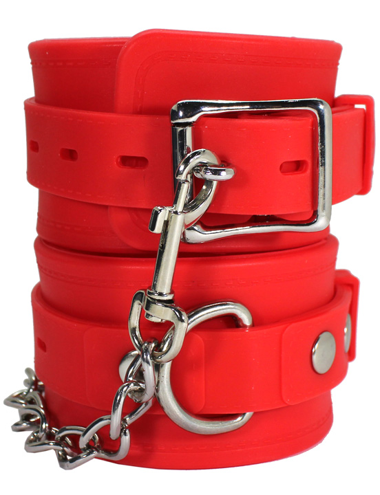 картинка Наручники силиконовые, с фиксацией, красные от магазина ErosMania