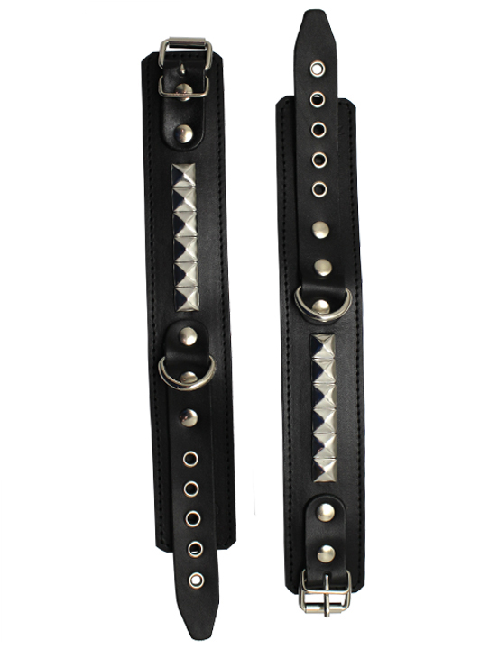 картинка Наручники узкие, с пуклей, чёрные, размер универсальный от магазина ErosMania