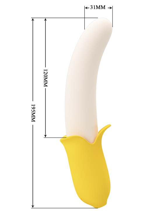 картинка Вибратор Banana Geek с поступательными движениями, жёлтый от магазина ErosMania