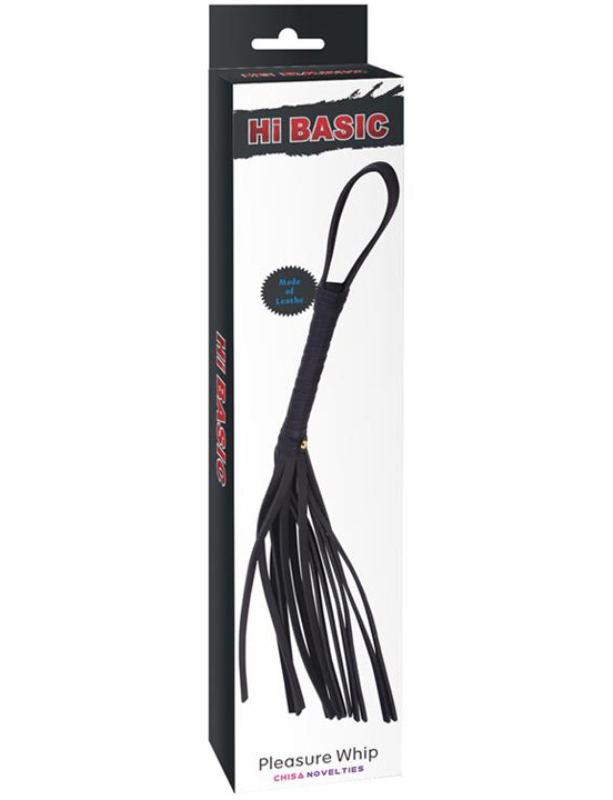 картинка Плеть Pleasure Whip, 20 полос из искусственной кожи, чёрная от магазина ErosMania