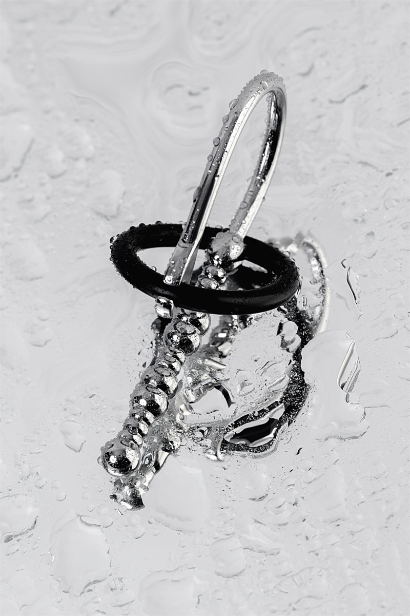 картинка Уретральный плаг-бусины TOYFA Metal  с мягким фиксириющим кольцом, серебряный от магазина ErosMania