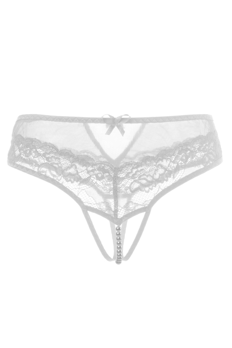 картинка Эротические трусики с жемчужной нитью Erolanta Joan, белый (42-44) от магазина ErosMania