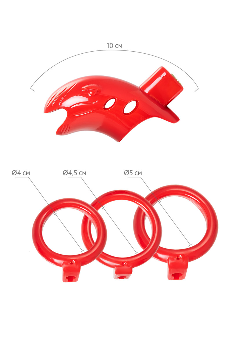 картинка Пояс верности мужской Black&Red by TOYFA, ABS пластик, красный, 10 см от магазина ErosMania