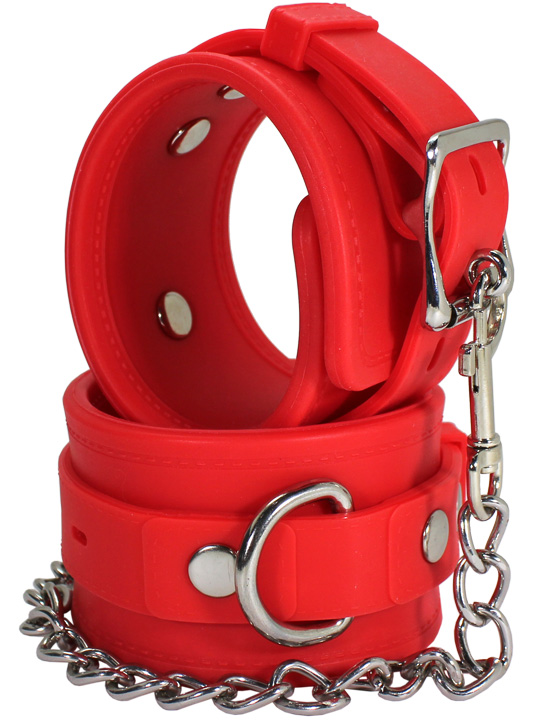 картинка Наручники силиконовые, с фиксацией, красные от магазина ErosMania