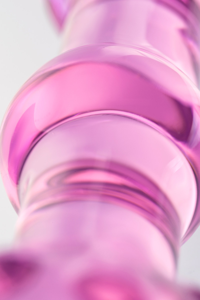 картинка Двусторонний фаллоимитатор Sexus Glass, стекло, розовый, 17 см от магазина ErosMania