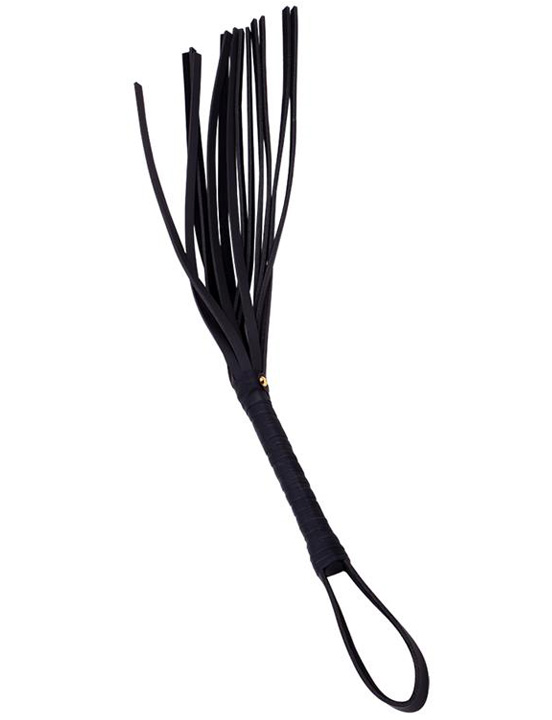 картинка Плеть Pleasure Whip, 20 полос из искусственной кожи, чёрная от магазина ErosMania