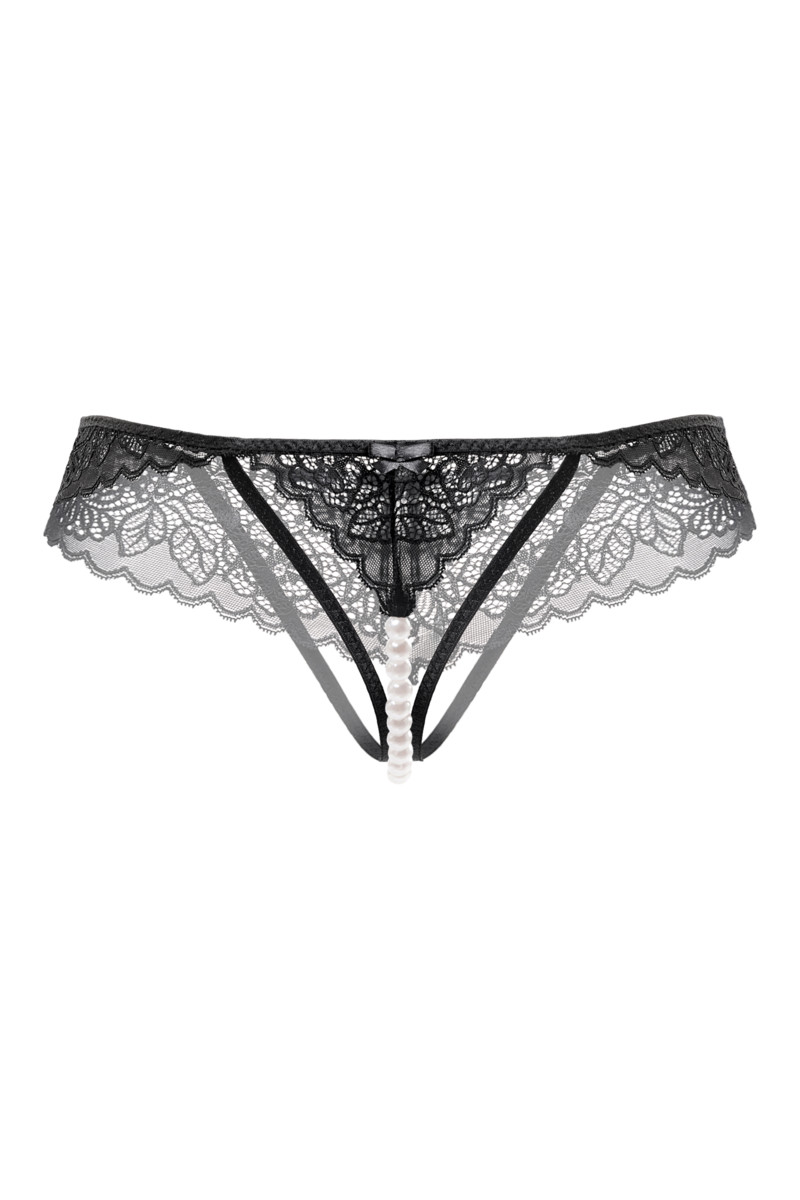 картинка Трусы Eromantica, Freya, с бусами, черные, 54-56 от магазина ErosMania