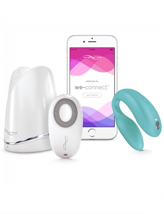 картинка Электровибромассажёр We-Vibe Sync Aqua, с дистанционным управлением, бирюзовый от магазина ErosMania
